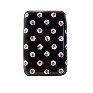 Isaac Mizrahi New York RFID Card Holder Used Black Floral